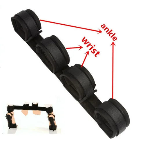 BDSM Cosplay Bondage Open Leg Hard Rigid Mid-section Straight Line Spreader Bar Erotic Hand Cuff Ankle Cuffs for Doggy Role Play