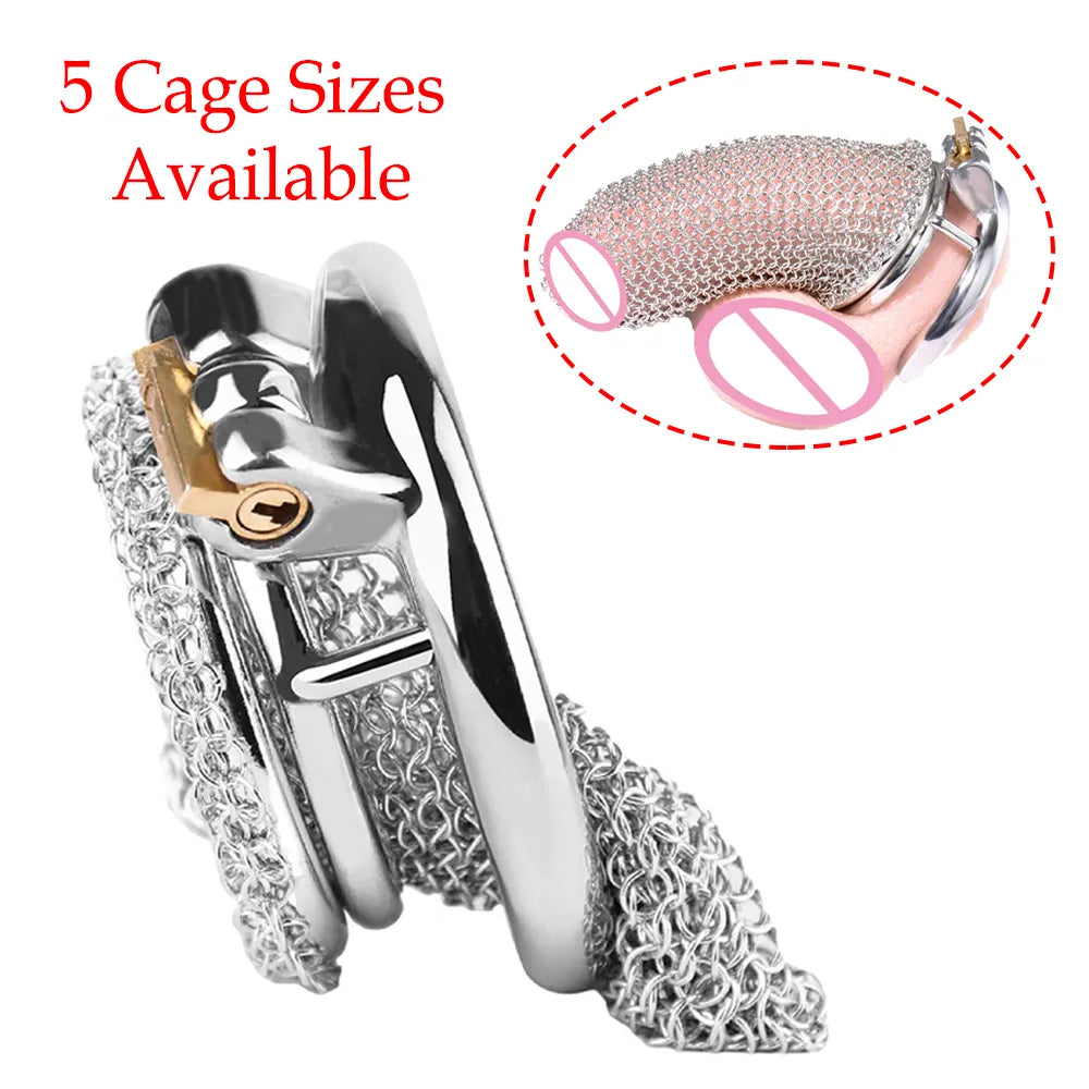 BDSM Device Metal Ventilate Chastity Cage for Male콕링 пояс верностиMesh Restraint Cock Lock Increase Air Flow Adults Sex Toys 18+