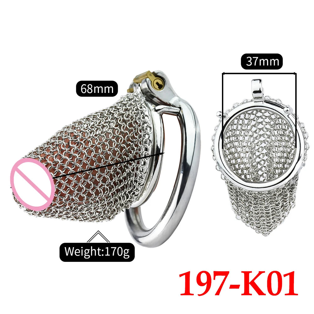 BDSM Device Metal Ventilate Chastity Cage for Male콕링 пояс верностиMesh Restraint Cock Lock Increase Air Flow Adults Sex Toys 18+