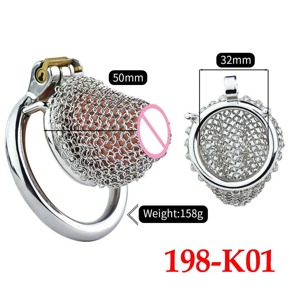 BDSM Device Metal Ventilate Chastity Cage for Male콕링 пояс верностиMesh Restraint Cock Lock Increase Air Flow Adults Sex Toys 18+