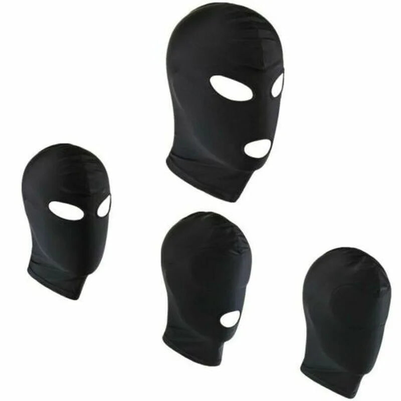 BDSM Gay Elastic Mask Bondage Hood Elastic Fabric Full Head Restraint Black Mask Hood Erotic Role Play Sex Toy For Women Men