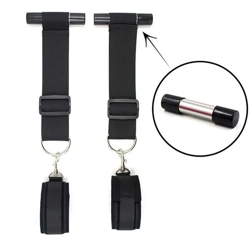 BDSM Harness Adjustable Adult Toys Multiple Ways Flirting Restraint Handcuffs On Door Bondage Gear Sex Toys For Women Couples