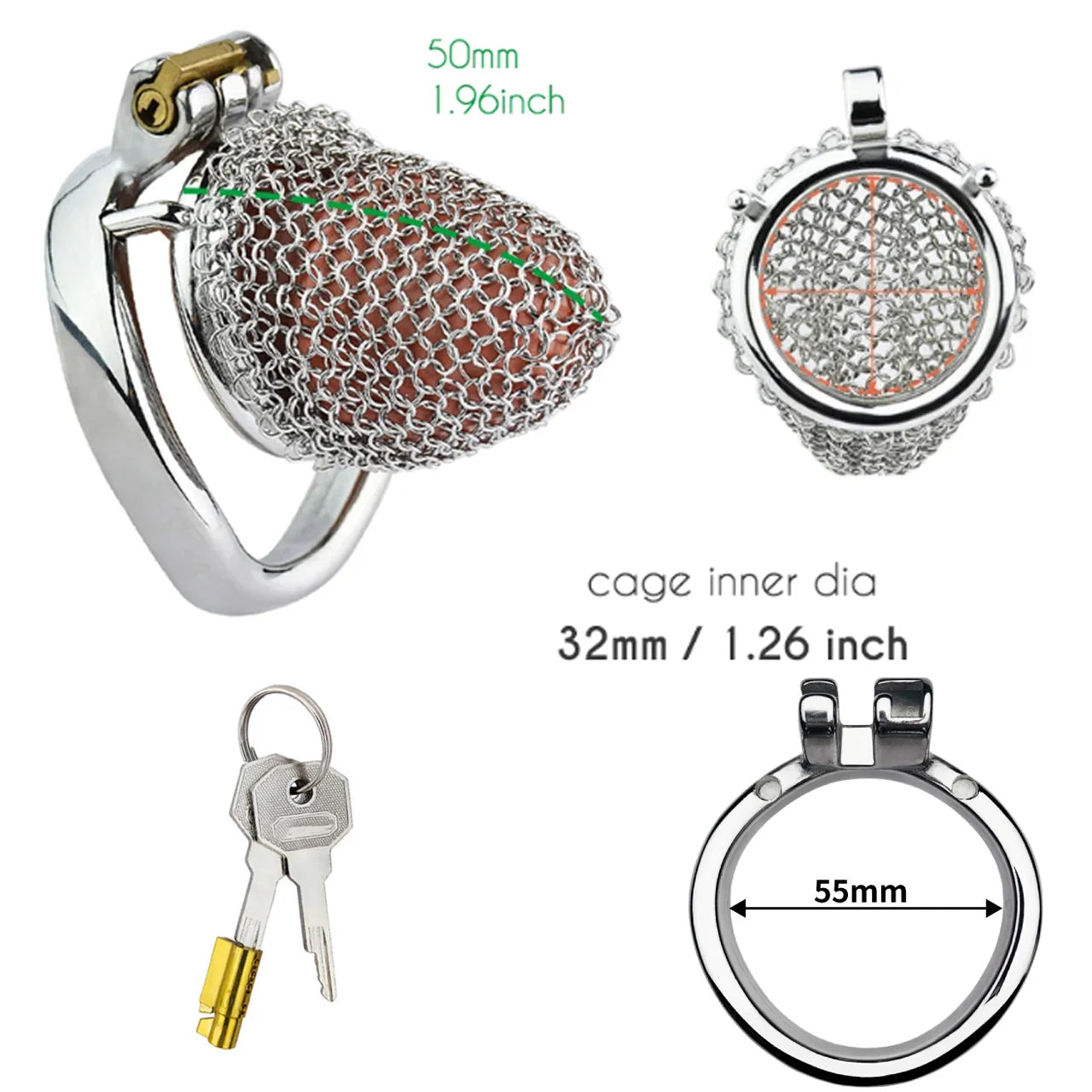 BDSM Hollow Mesh Stainless Steel Chastity Cage Set Metal Male Cock Cage Penis Ring Chastity Belt Husband Loyalty Sex Toy For Men