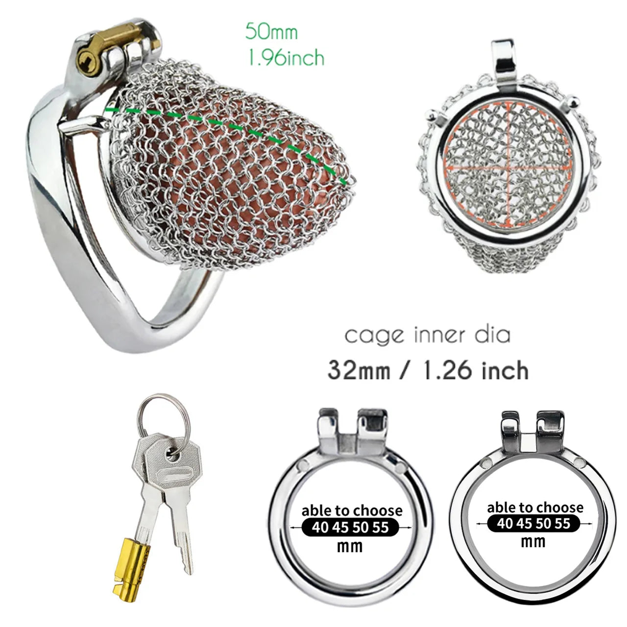 BDSM Hollow Mesh Stainless Steel Chastity Cage Set Metal Male Cock Cage Penis Ring Chastity Belt Husband Loyalty Sex Toy For Men