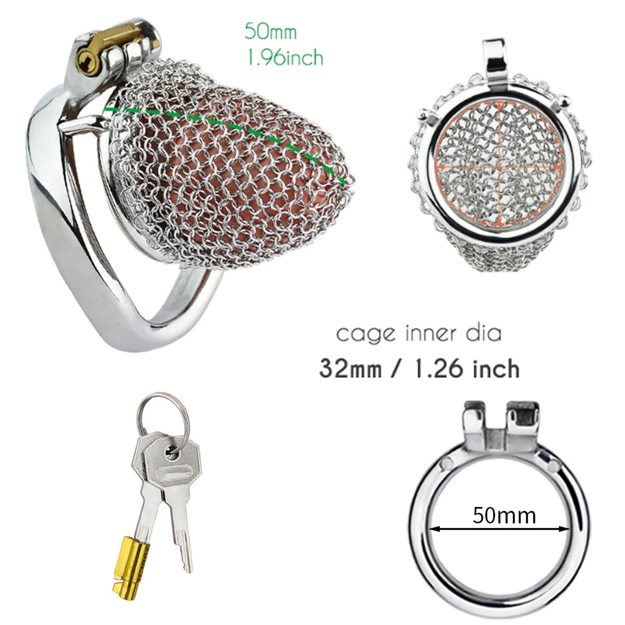 BDSM Hollow Mesh Stainless Steel Chastity Cage Set Metal Male Cock Cage Penis Ring Chastity Belt Husband Loyalty Sex Toy For Men