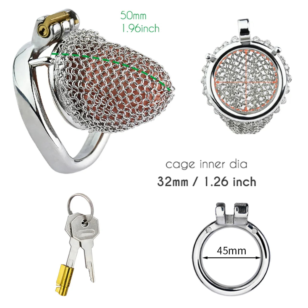 BDSM Hollow Mesh Stainless Steel Chastity Cage Set Metal Male Cock Cage Penis Ring Chastity Belt Husband Loyalty Sex Toy For Men