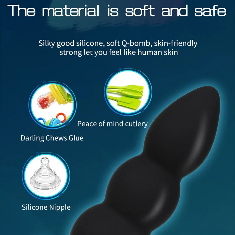 BDSM Huge Inflatable Anal Plug Dildo Pump Prostate Massager Anus Expander 3 Beads Inflated Butt Plug with Balls Adult Sex Toys