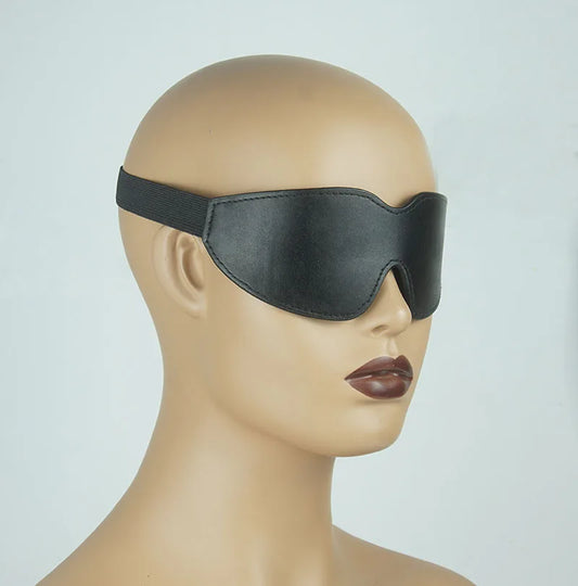 BDSM Leather Padded Blindfold Patch Eye Cover, Sleep Black-Out Mask Closure,Adult Sex Toys For Couples