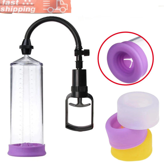 BDSM Male Penis Vacuum Pump Extender Enlarge Aid Penis Increase Sleeve Sex Toys Masturbator Delay Trainer Enhance Bigger for Men