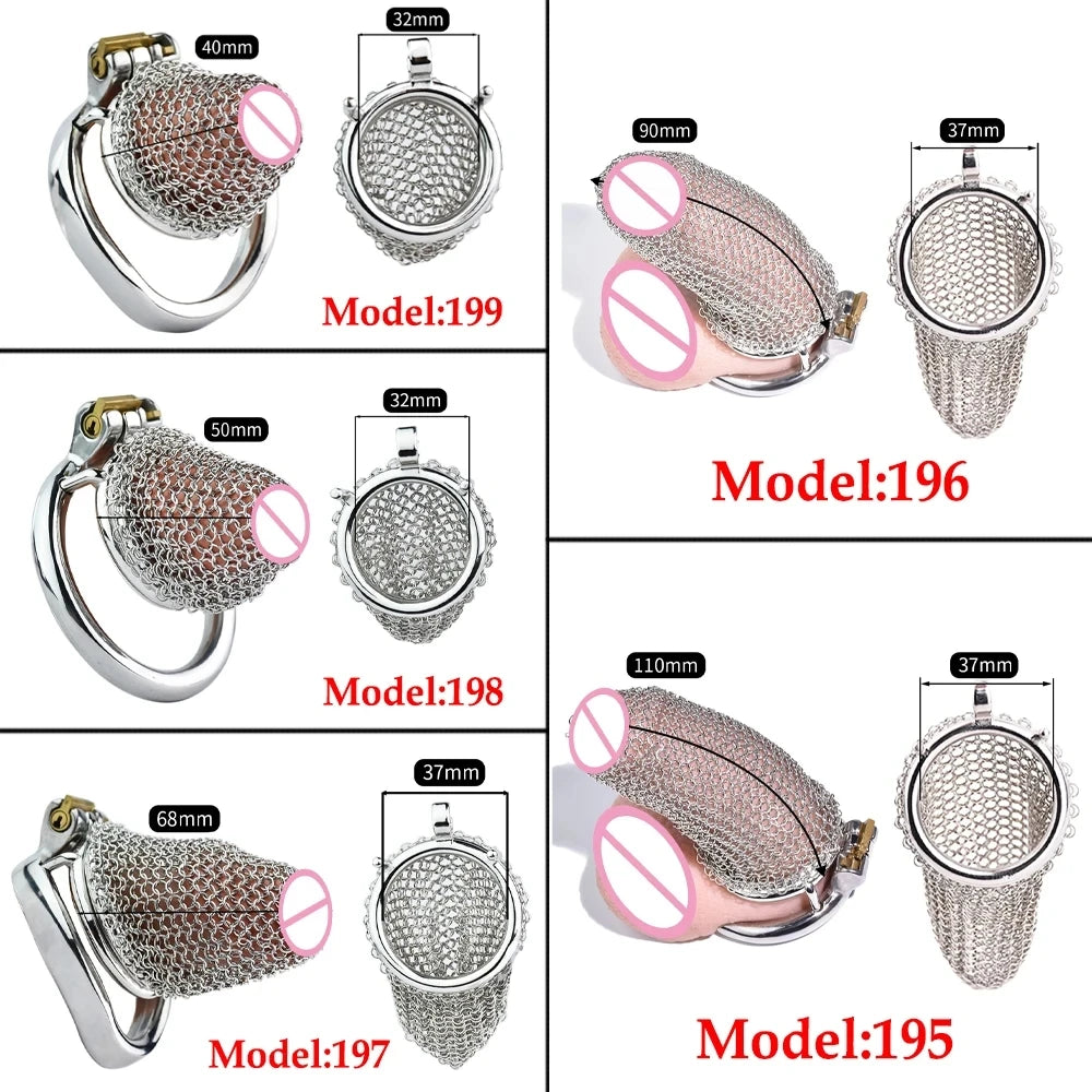 BDSM Mesh Chastity Cage Anti Removal 정조대 Male Chastity Device Mens Underpant Erection Denial Sissy Cock Lock for Penis Sex Shop