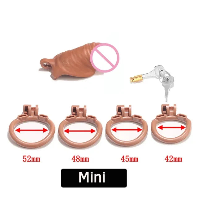 BDSM New Skin Male Chastity Device Ball Lock Bondage Trainer With4 Size Penis Rings Lightweight Cock Cages Sextoys For Men Sissy