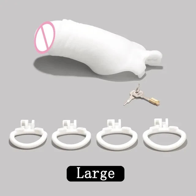 BDSM New Skin Male Chastity Device Ball Lock Bondage Trainer With4 Size Penis Rings Lightweight Cock Cages Sextoys For Men Sissy