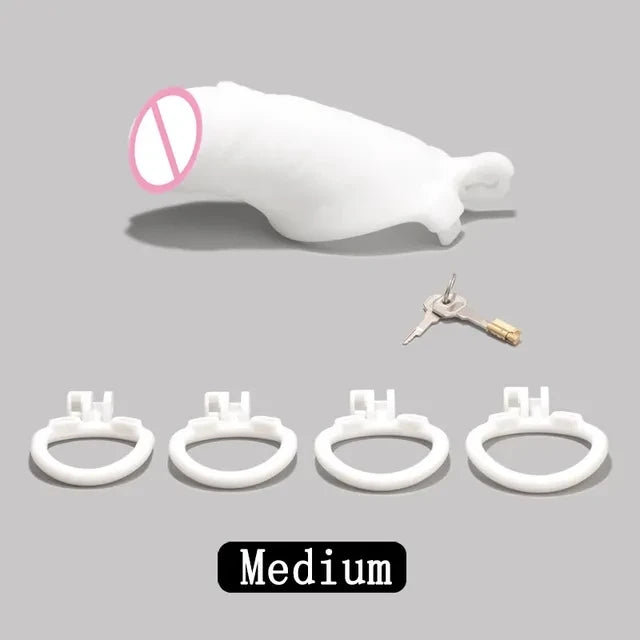 BDSM New Skin Male Chastity Device Ball Lock Bondage Trainer With4 Size Penis Rings Lightweight Cock Cages Sextoys For Men Sissy