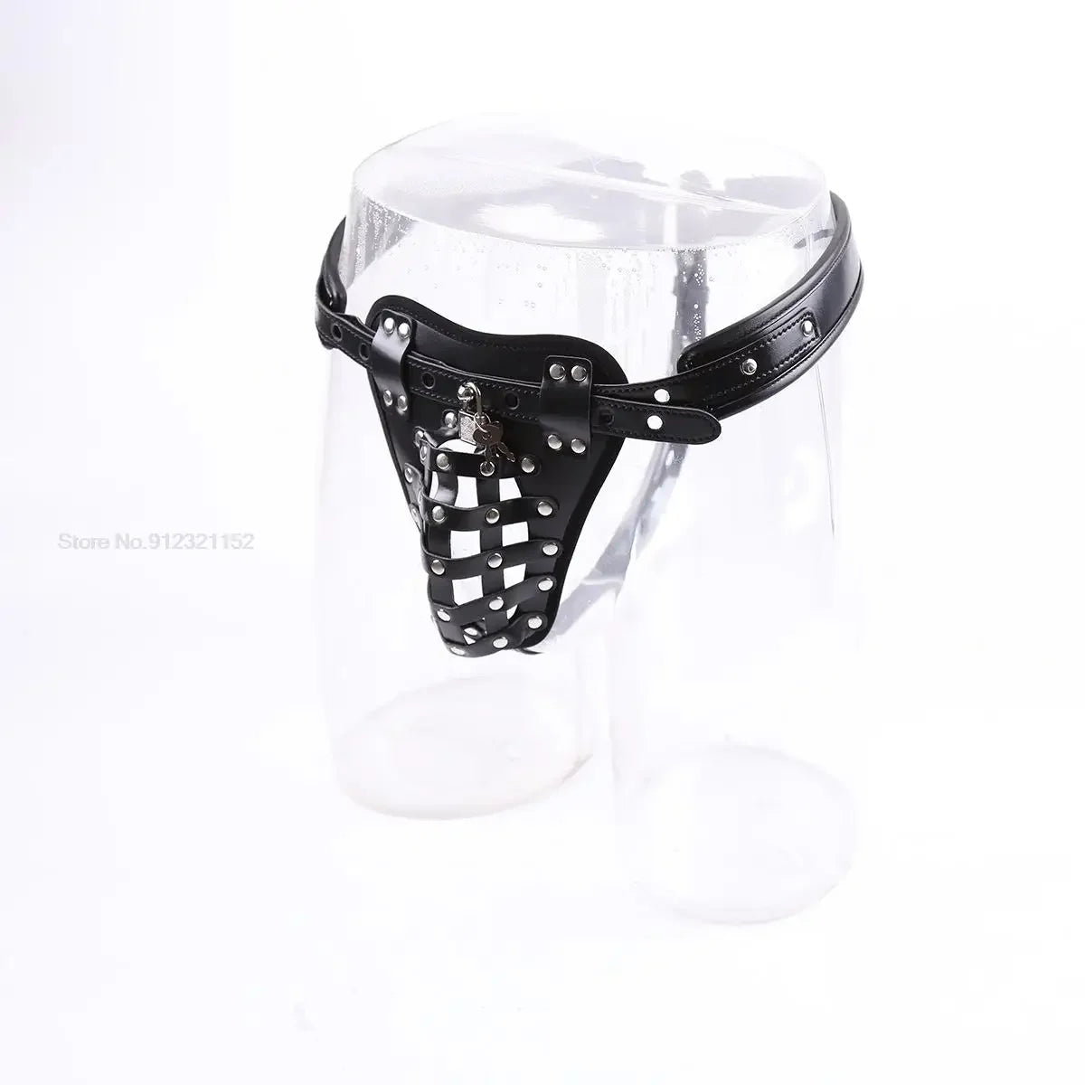 BDSM PU Leather Male Chastity Cage Belt Device Pants Underwear Lock Penis Rings Bondage Erotic Sex Toys for Men Adults Games 18+