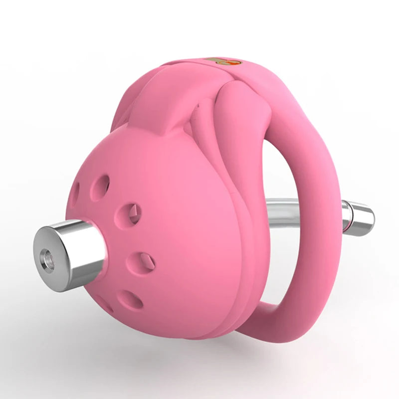 BDSM Pink Male Chastity Device 3D Printed Super Small Cock Cage Penis Ring Stealth Lock Urethral Catheter Dilator Adult Sex Toys