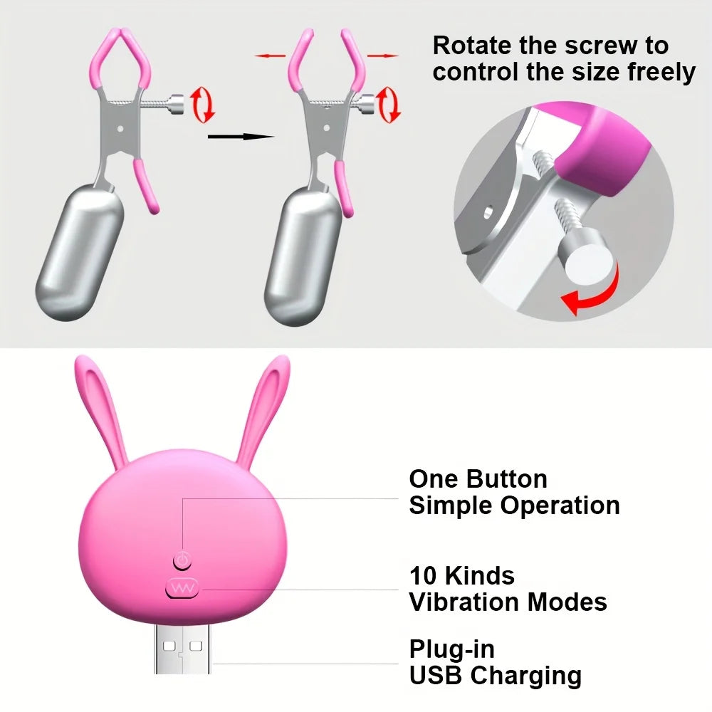 BDSM Remote Control Vibrating Nipple Clamps with Bullet Eggs for Women Sex Toys 10 Powerful Vibration Couples Sex Toys for Women