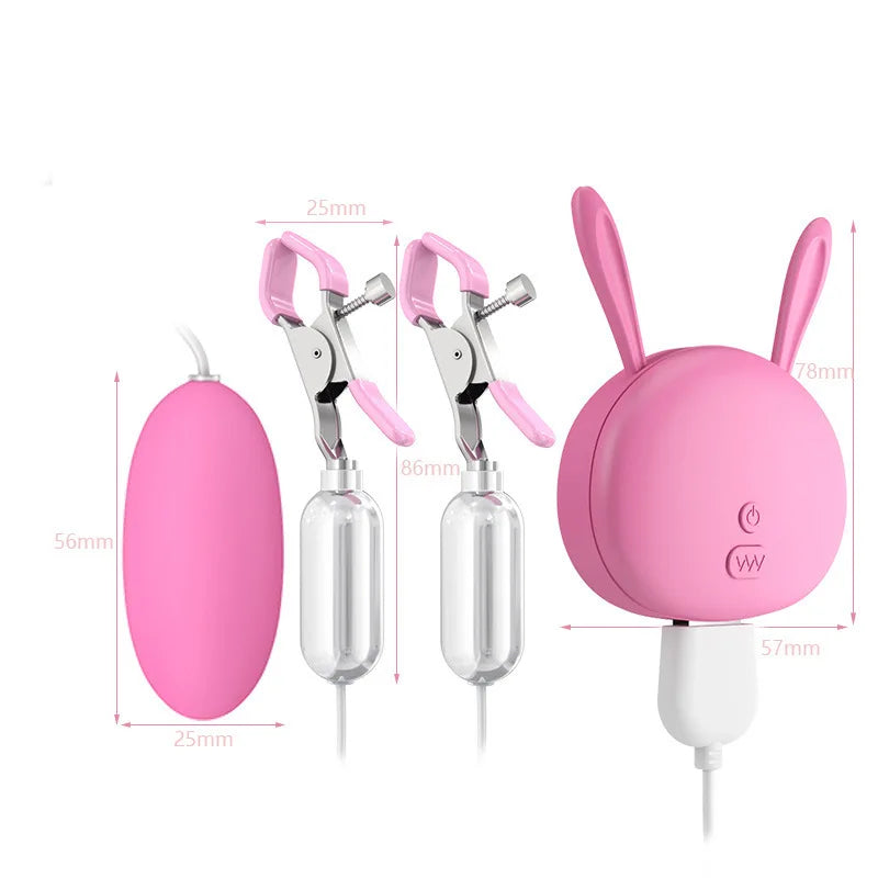 BDSM Remote Control Vibrating Nipple Clamps with Bullet Eggs for Women Sex Toys 10 Powerful Vibration Couples Sex Toys for Women