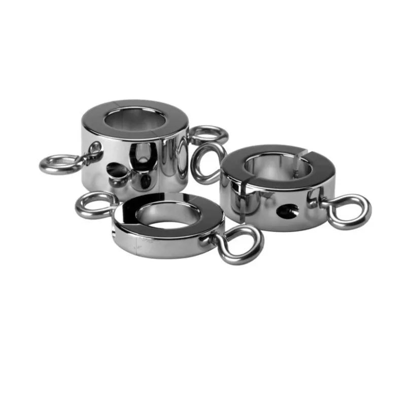 BDSM Sex Toy Stainless Steel 3 Sizes Penis Ring Ball Stretcher Stimulate Bondage Squeeze Scrotum Testicles Pendant for Men