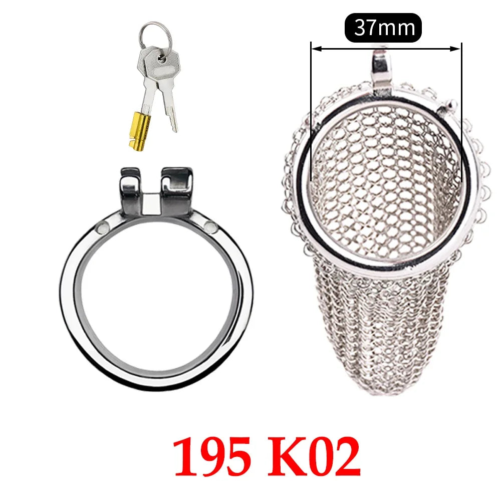 BDSM Shop정조대 Stainless Steel Chastity Cock Cage Adult Sex Toys for Male Pleasure Hollow Mesh Design Sissy Penis Lock Cock rings