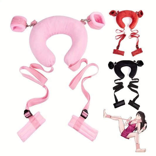 BDSM Toys Sex Handcuffs Bondage Pillow Restraints Set Couples Bed Restraint with Adjustable Plush Handcuffs SM Sex Toys