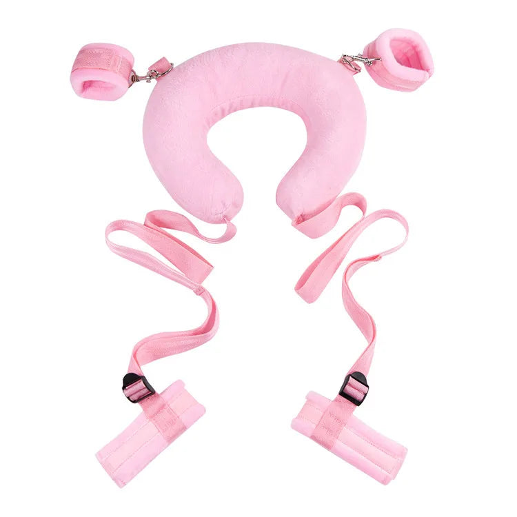 BDSM Toys Sex Handcuffs Bondage Pillow Restraints Set Couples Bed Restraint with Adjustable Plush Handcuffs SM Sex Toys