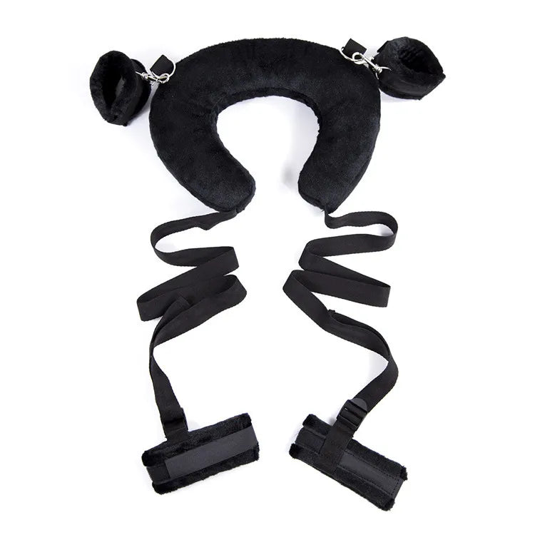 BDSM Toys Sex Handcuffs Bondage Pillow Restraints Set Couples Bed Restraint with Adjustable Plush Handcuffs SM Sex Toys