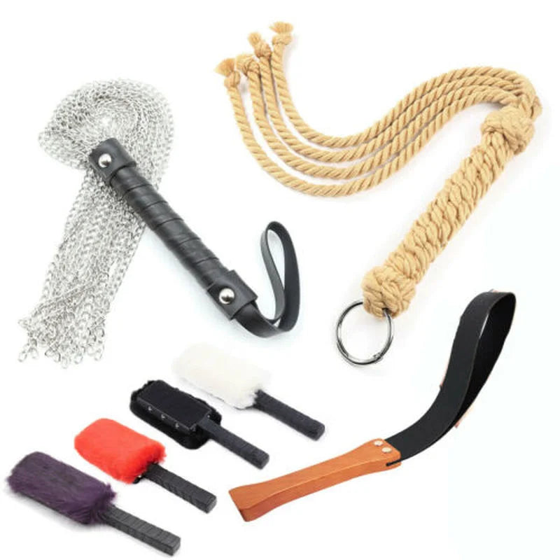 BDSM Whip PU Leather Paddle Restraint Whip Slave Bondage Couples Punishment Roleplay Spanking Roleplay Sex Toy for Couple