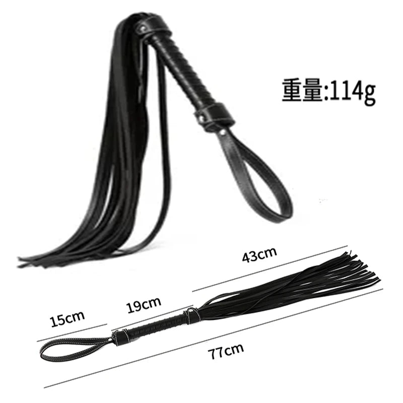 BDSM Whip PU Leather Paddle Restraint Whip Slave Bondage Couples Punishment Roleplay Spanking Roleplay Sex Toy for Couple