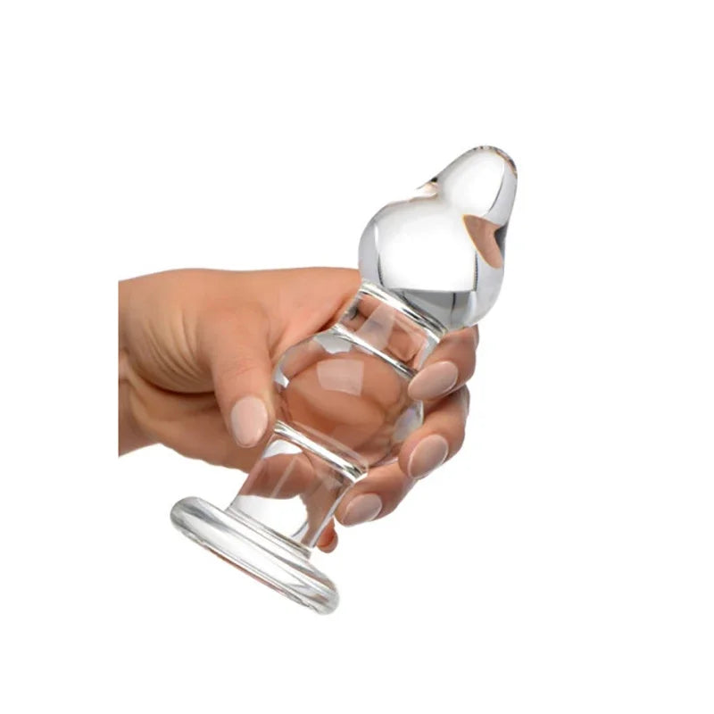 BEEGER Glass Butt Plug,The Double Butt Plug, crystal butt plug vagina ball,big pyrex glass anal dildo bead