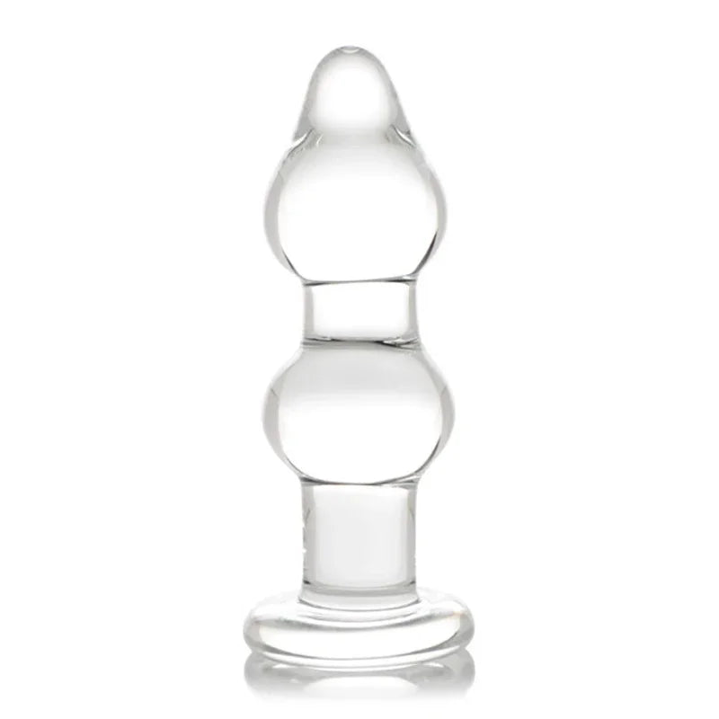 BEEGER Glass Butt Plug,The Double Butt Plug, crystal butt plug vagina ball,big pyrex glass anal dildo bead