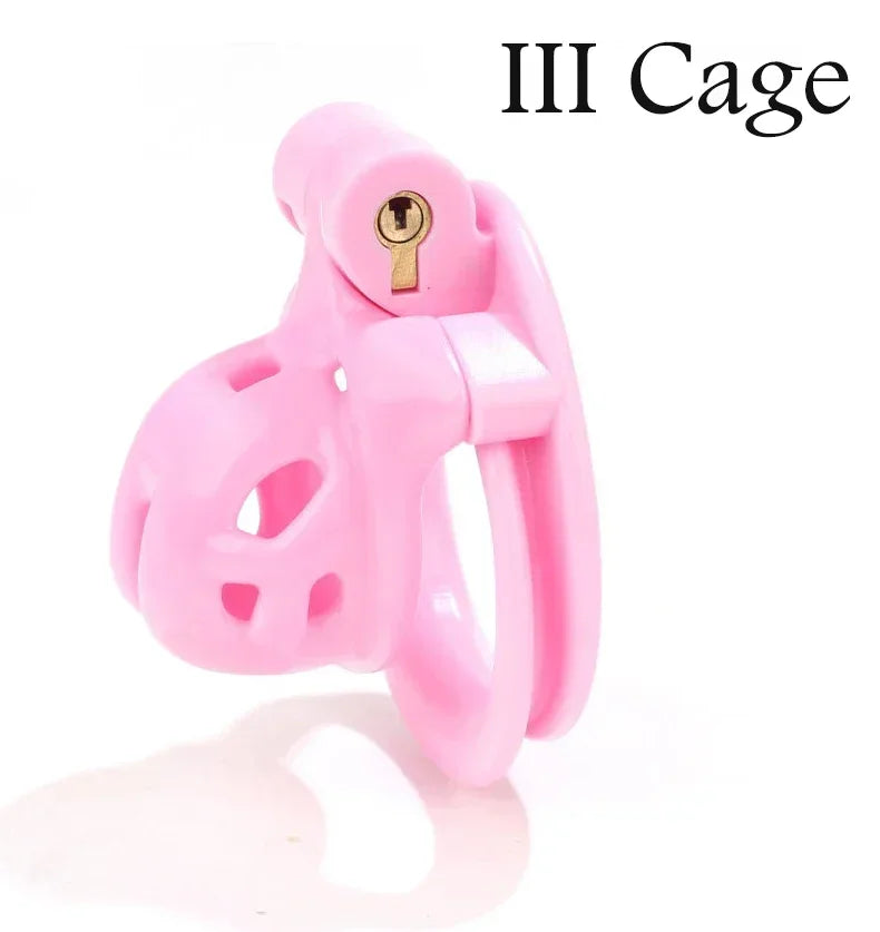 Baby Sizes Cobra Chastity Cage Devices Pink/Black/Whie Penis Lock with 4 Size Cock Rings Men Cuckold Lockdown Bird Adult Sex Toy