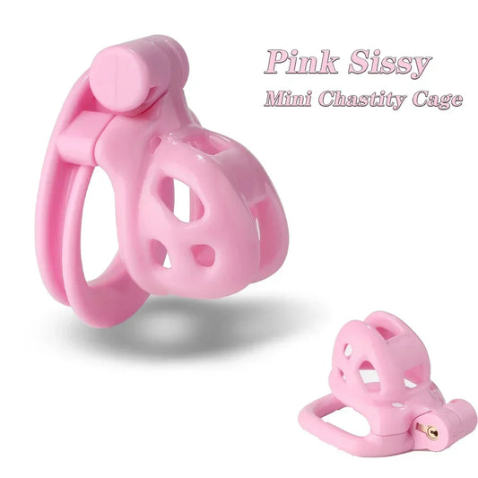 Bdsm 2024 New mini Pink Cobra Chastity Cage Sissy Male Sextoys Chastity Device Penis Rings Male With 4 Size Men'S Adult Goods 18