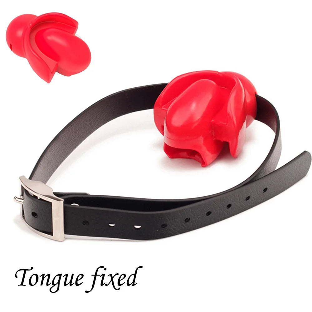 Bdsm Adult Games Tongue Fixed Sex Toys For Couples Erotic Oral Latex Mouth Plug Safe Latex Fetish Bondage Open Mouth Sextoy Shop