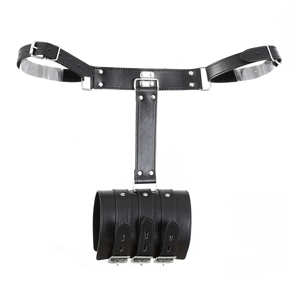 Bdsm Discipline Belt Full Body Leather Bondage Restraint Straps Hand Behind Back Bondage Arm Binder Glove Sleeves Sex Product