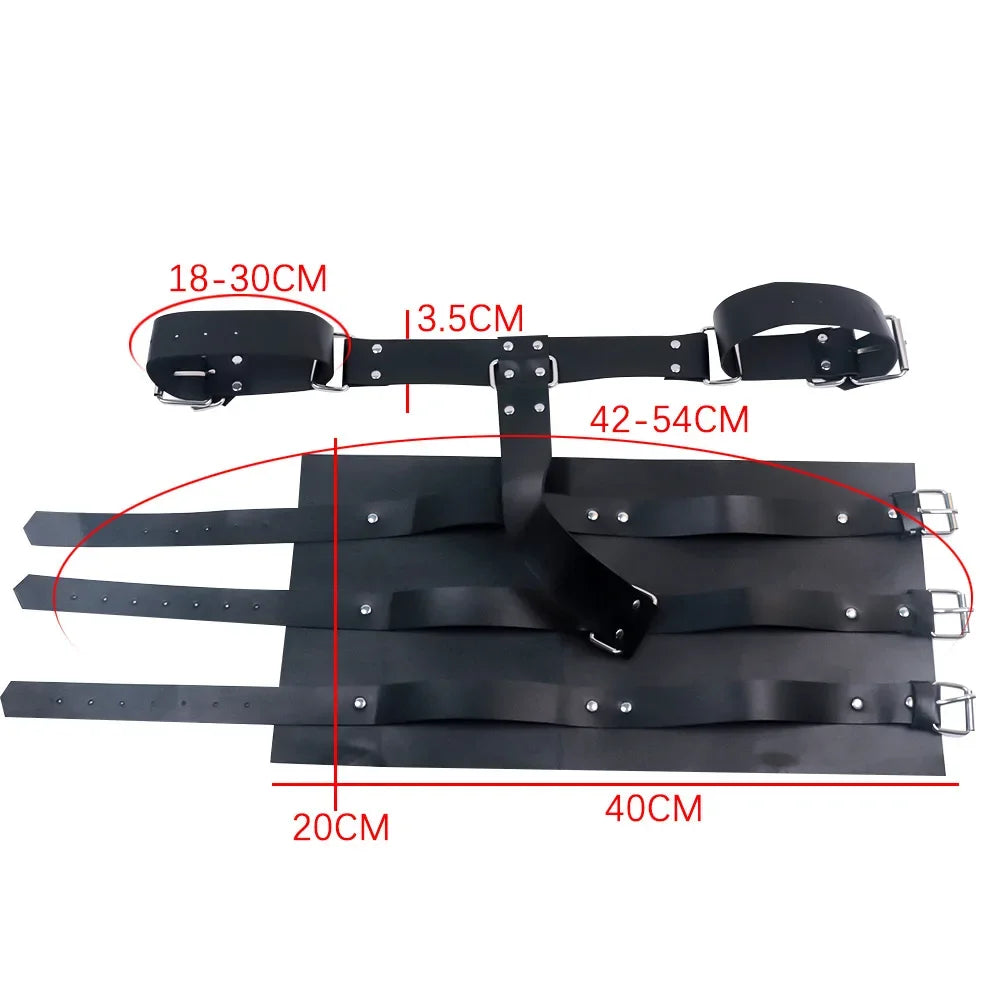 Bdsm Discipline Belt Full Body Leather Bondage Restraint Straps Hand Behind Back Bondage Arm Binder Glove Sleeves Sex Product