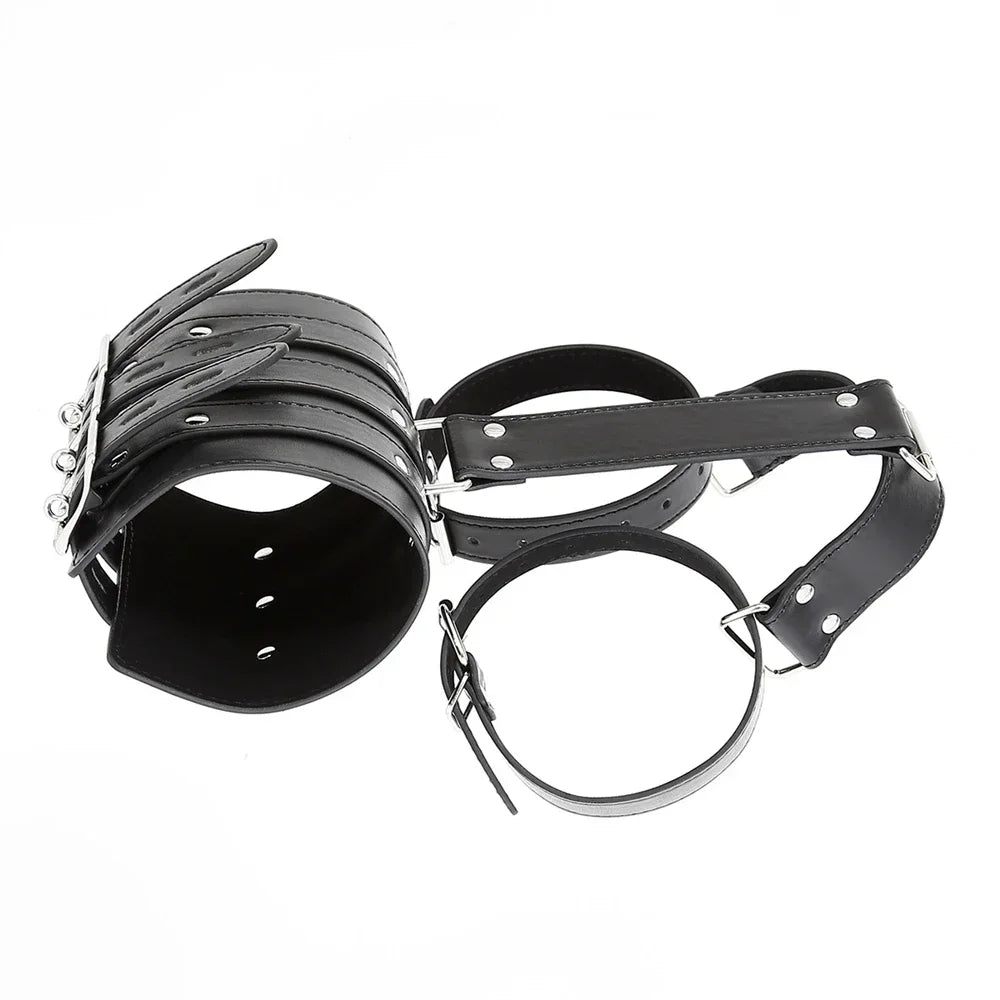 Bdsm Discipline Belt Full Body Leather Bondage Restraint Straps Hand Behind Back Bondage Arm Binder Glove Sleeves Sex Product