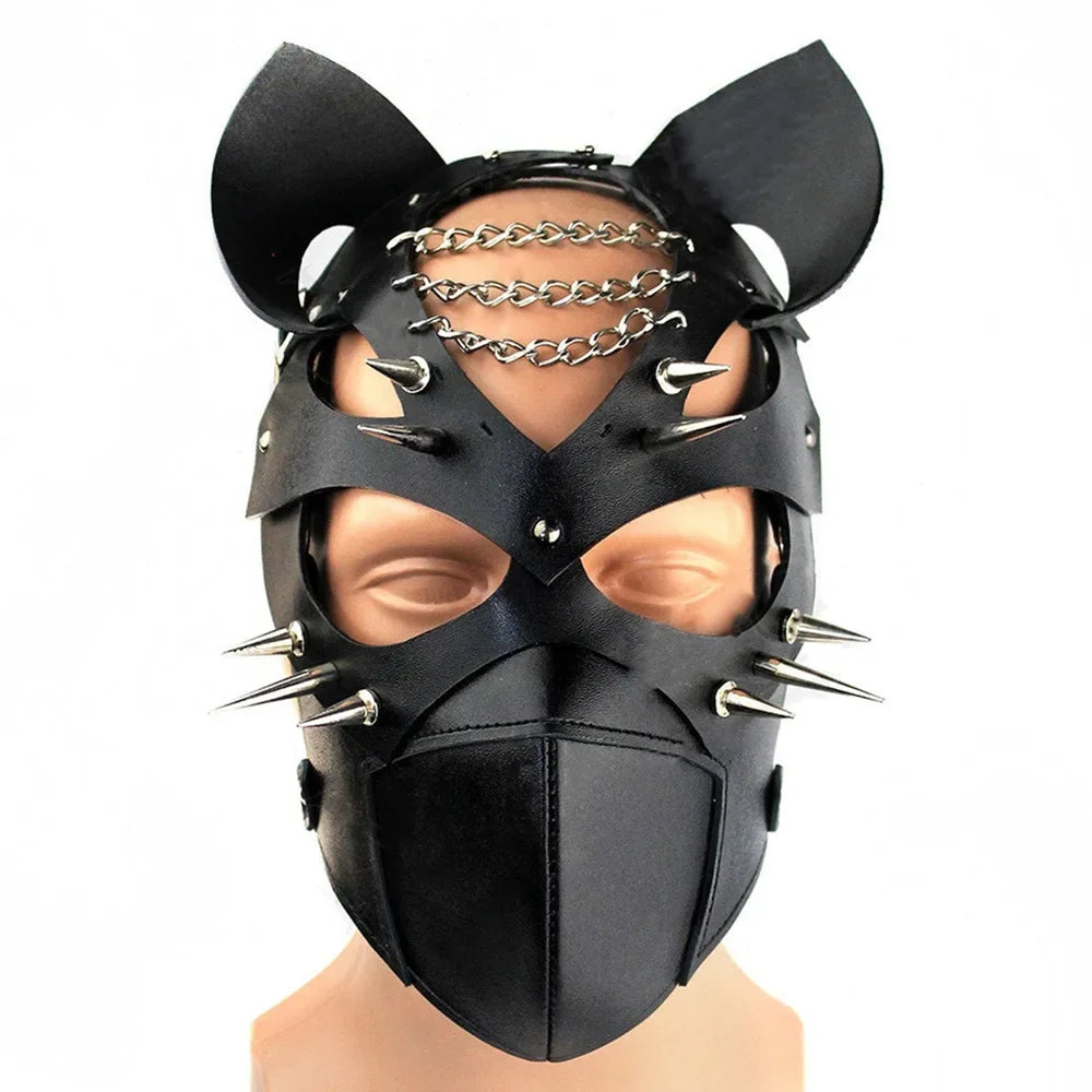 Bdsm Eye Mask Sex Bondage Couples Leather Harness Mask Wearble Costumes For Women Men Cosplay Toys Face Masks Product Adult Game