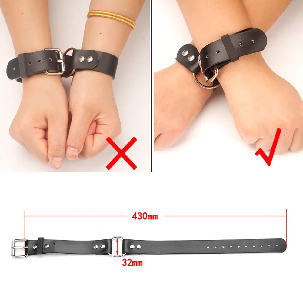 Bdsm Handcuffs Ankle Cuff Adjustable PU Leather Handcuffs Police Sex Bondage Exotic Restraints Adult Sex Toys For Woman Couples