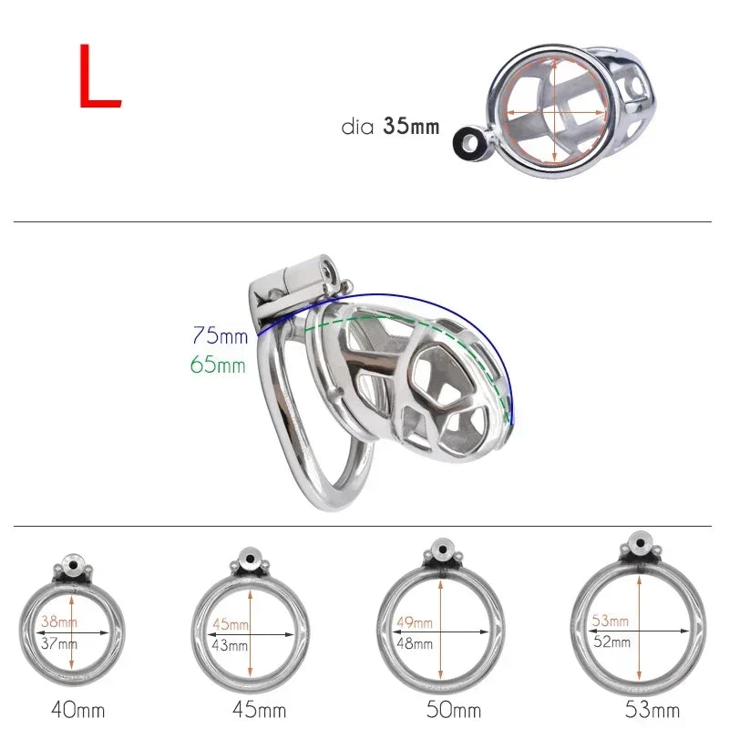 Bdsm High Quality Steel Male Chastity Cage Sissy Cock Cage Hand-Polished Penis Ring Cock Ring Cobra Trainer Chastity Belt 18+