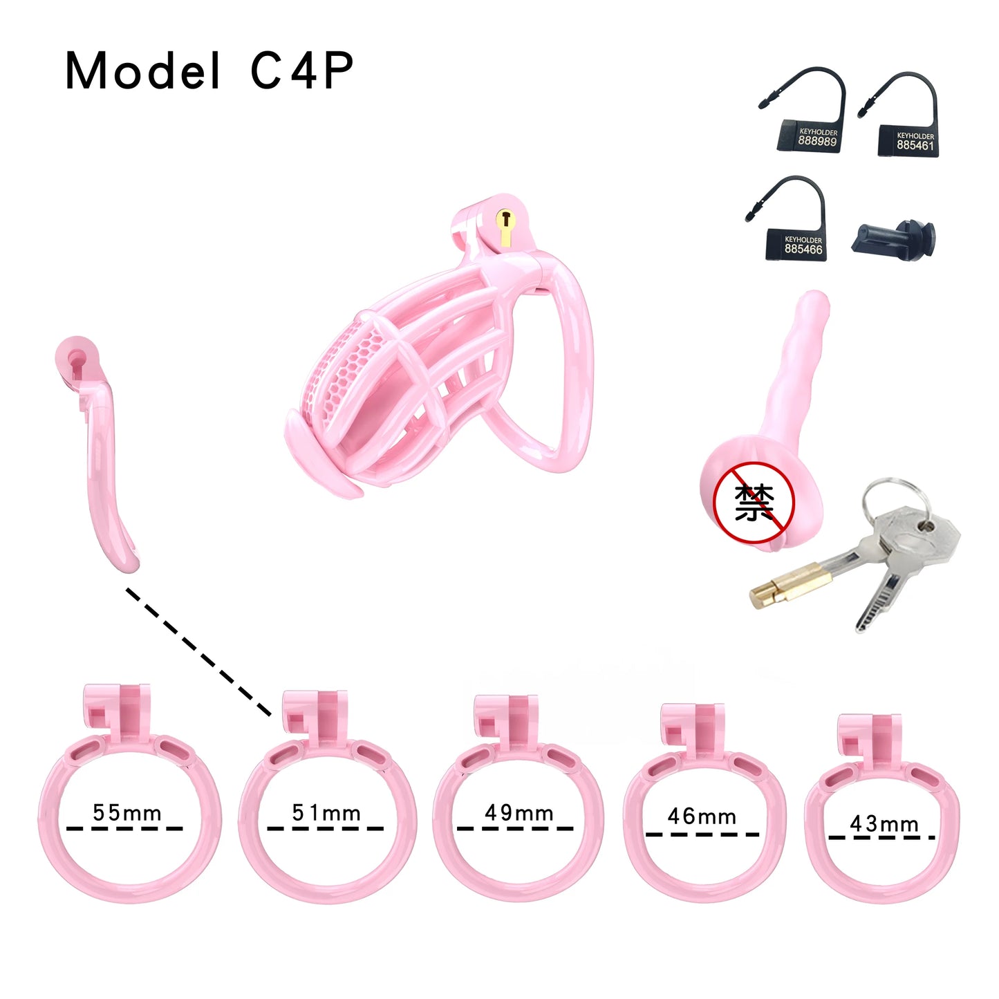 Bdsm Honeycomb Clear Male Chastity Cage정조대 3D Printed Lightweight 5 Sizes Penis Cock Cage Lock With 5 Base Ring Sex Toys For Men