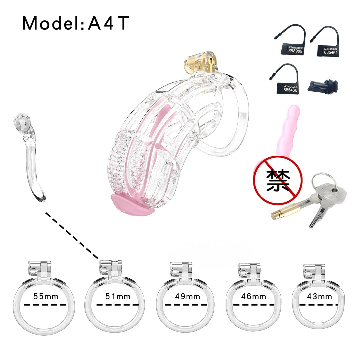 Bdsm Honeycomb Clear Male Chastity Cage정조대 3D Printed Lightweight 5 Sizes Penis Cock Cage Lock With 5 Base Ring Sex Toys For Men