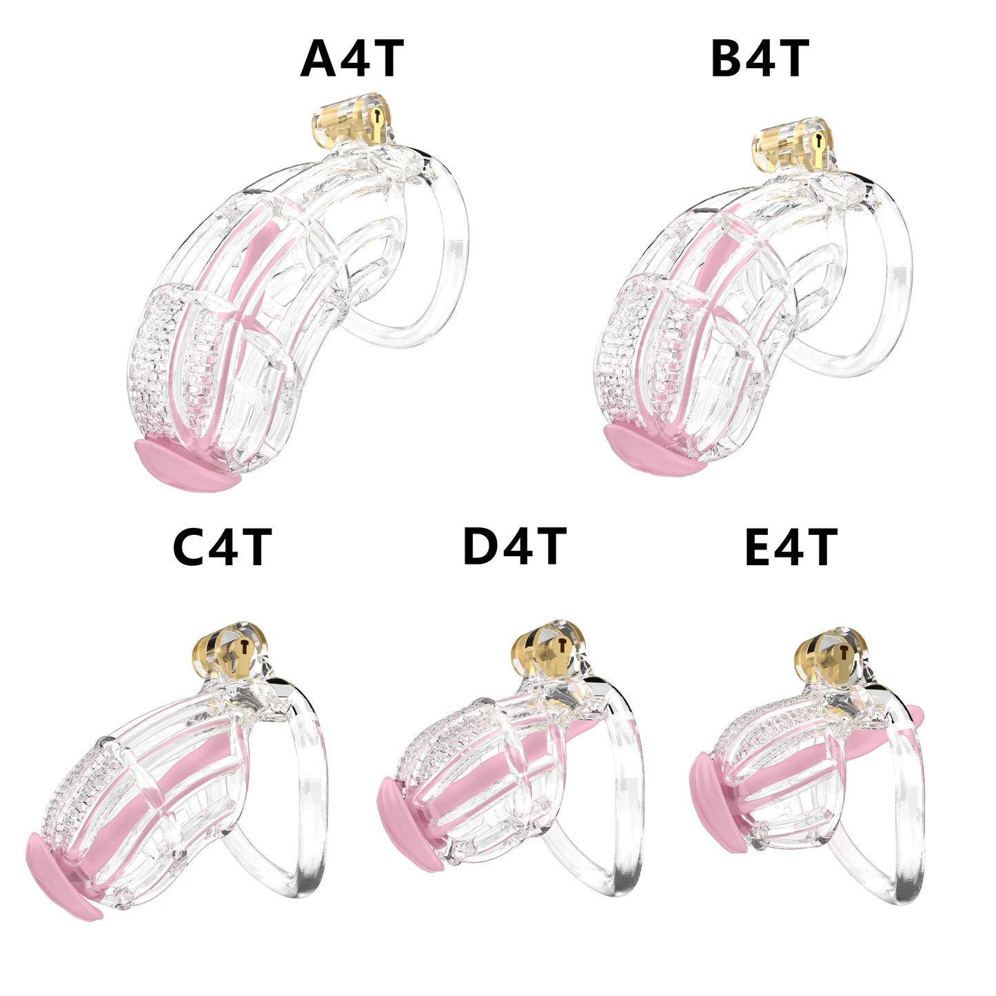 Bdsm Honeycomb Clear Male Chastity Cage정조대 3D Printed Lightweight 5 Sizes Penis Cock Cage Lock With 5 Base Ring Sex Toys For Men