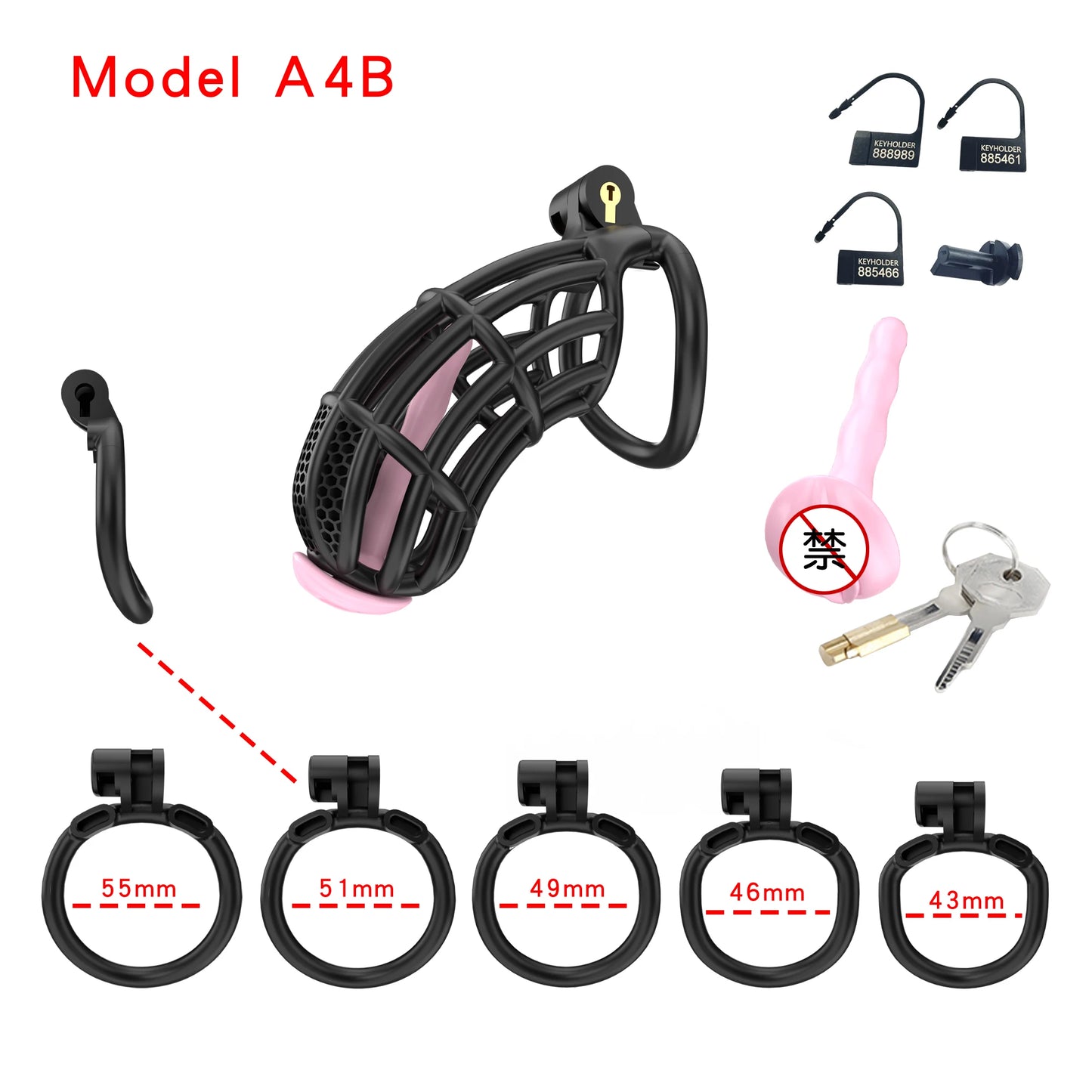 Bdsm Honeycomb Clear Male Chastity Cage정조대 3D Printed Lightweight 5 Sizes Penis Cock Cage Lock With 5 Base Ring Sex Toys For Men