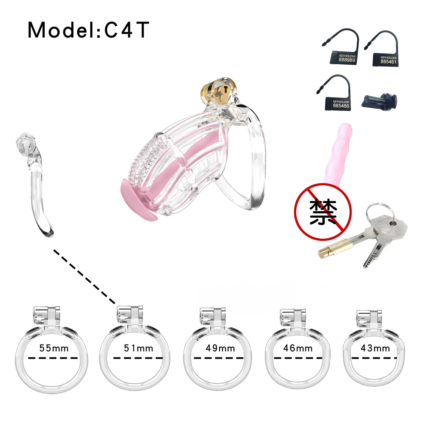 Bdsm Honeycomb Clear Male Chastity Cage정조대 3D Printed Lightweight 5 Sizes Penis Cock Cage Lock With 5 Base Ring Sex Toys For Men