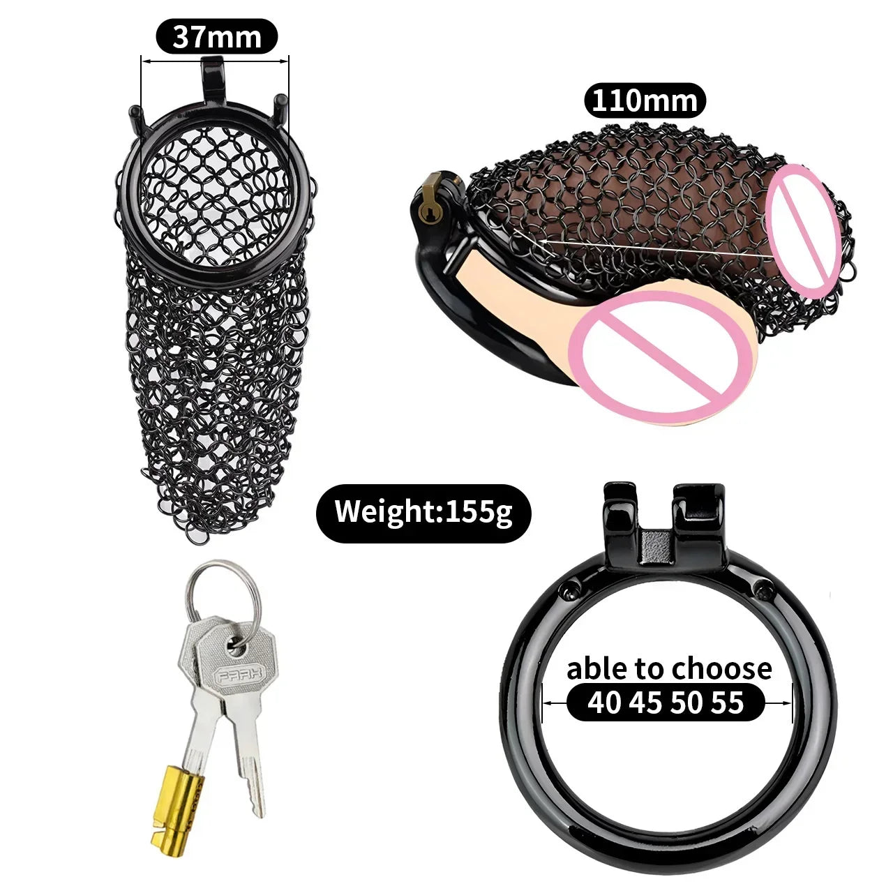 Bdsm Male Chastity Cage Cock Ring 정조대Sleeve Lock Adult Games Mesh Chain Erotic Bondage Cock Cage Penis Lock Sex Toys for Men Gay