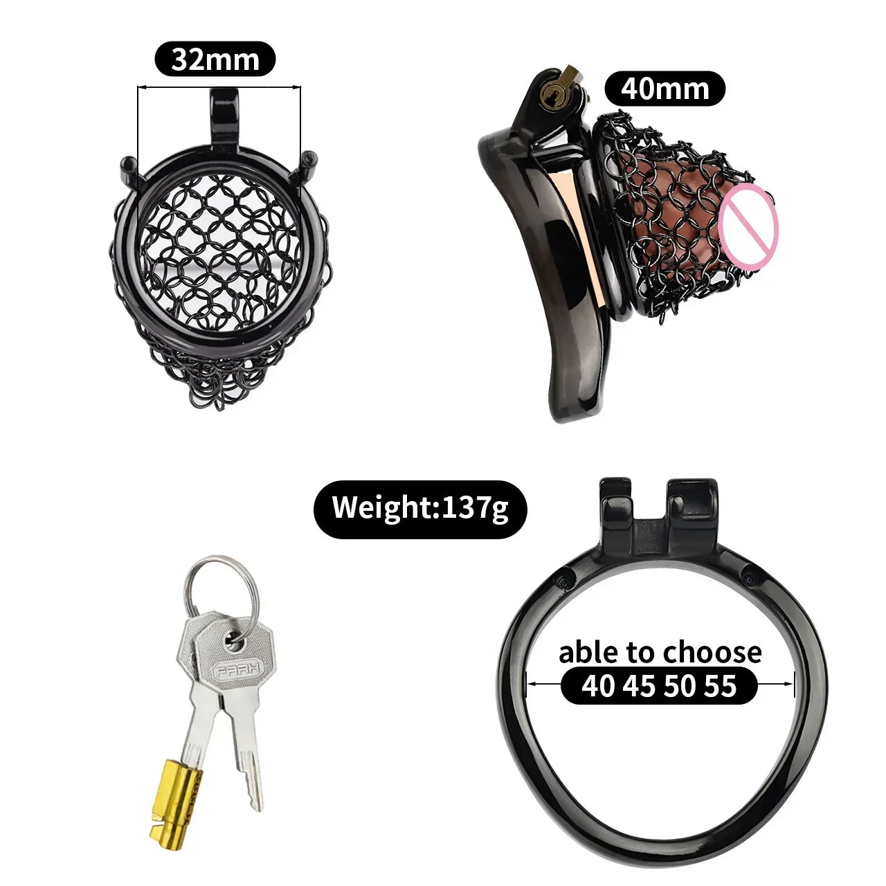 Bdsm Male Chastity Cage Cock Ring 정조대Sleeve Lock Adult Games Mesh Chain Erotic Bondage Cock Cage Penis Lock Sex Toys for Men Gay