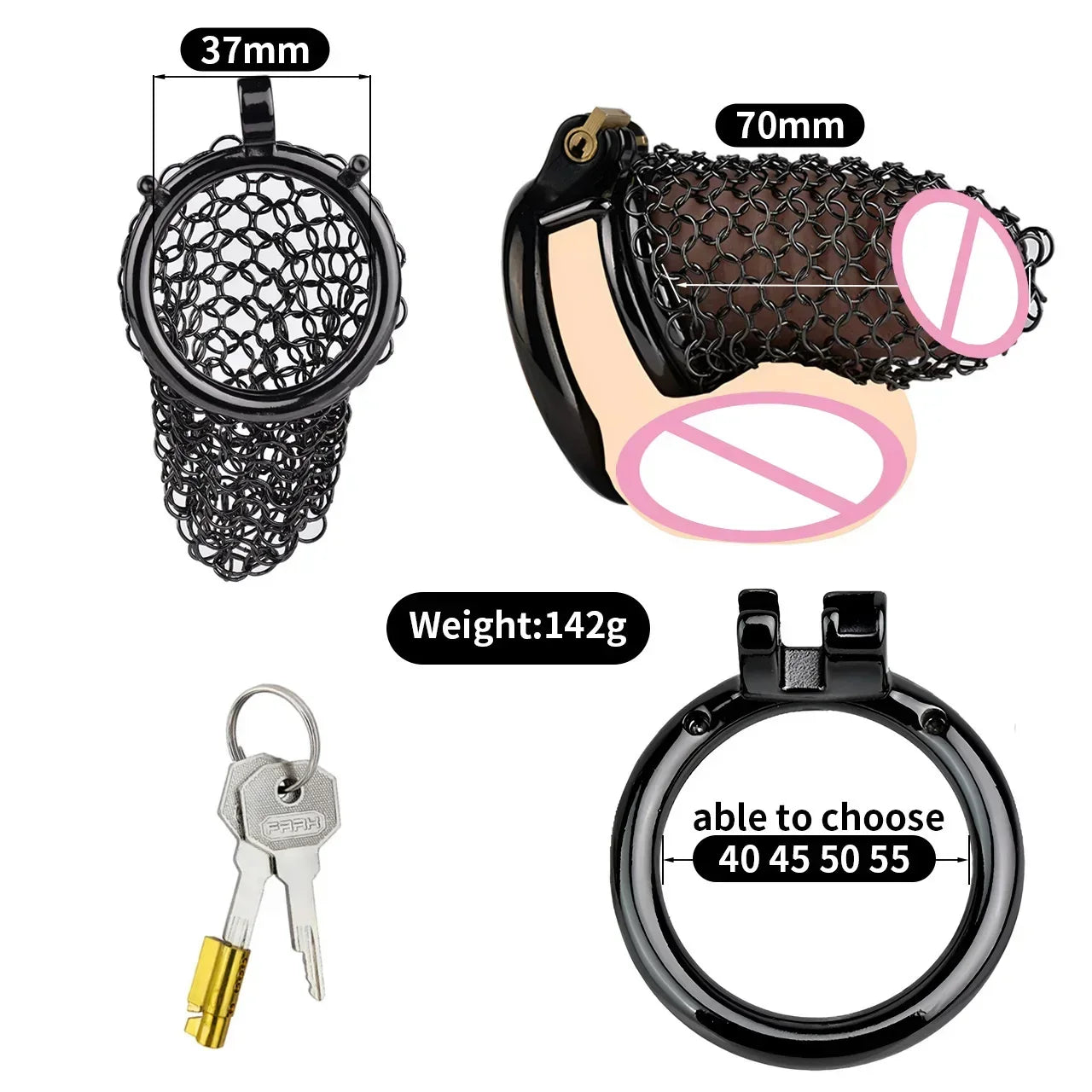 Bdsm Male Chastity Cage Cock Ring 정조대Sleeve Lock Adult Games Mesh Chain Erotic Bondage Cock Cage Penis Lock Sex Toys for Men Gay