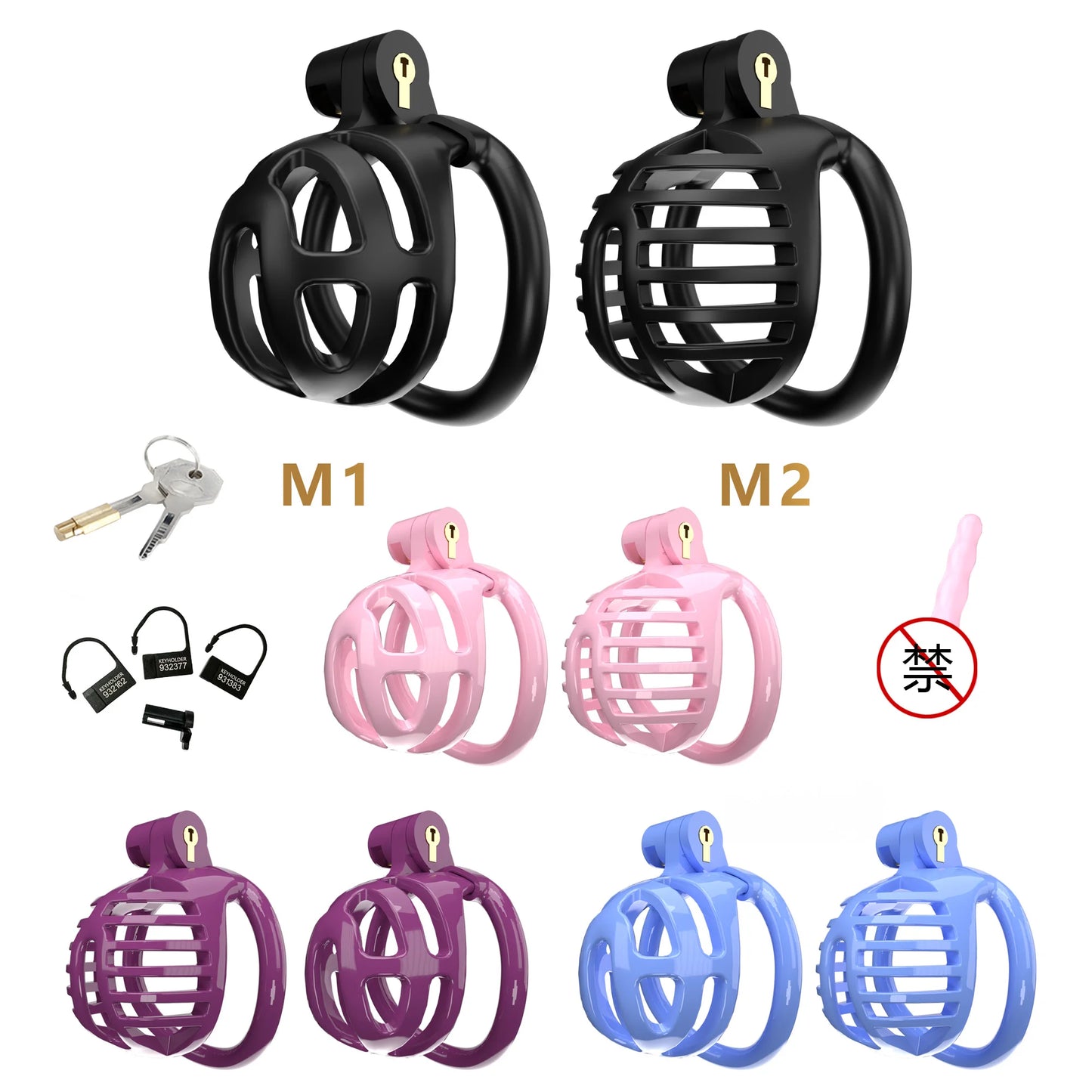 Bdsm Male Chastity Device Cock Cage Lightweight Chastity Cage정조대Body-Safe ABS Penis Cage for Men with 5 Different Sizes Ring 18+