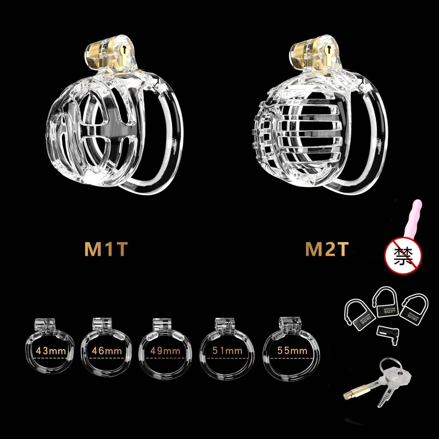 Bdsm Male Chastity Device Cock Cage Lightweight Chastity Cage정조대Body-Safe ABS Penis Cage for Men with 5 Different Sizes Ring 18+