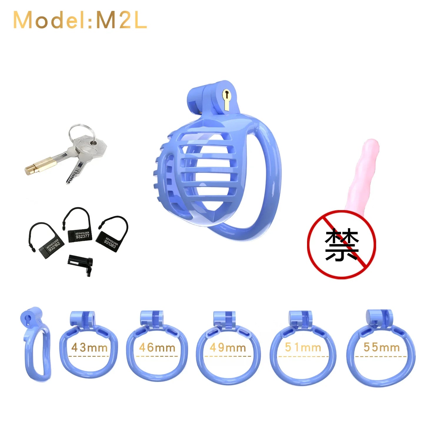 Bdsm Male Chastity Device Cock Cage Lightweight Chastity Cage정조대Body-Safe ABS Penis Cage for Men with 5 Different Sizes Ring 18+